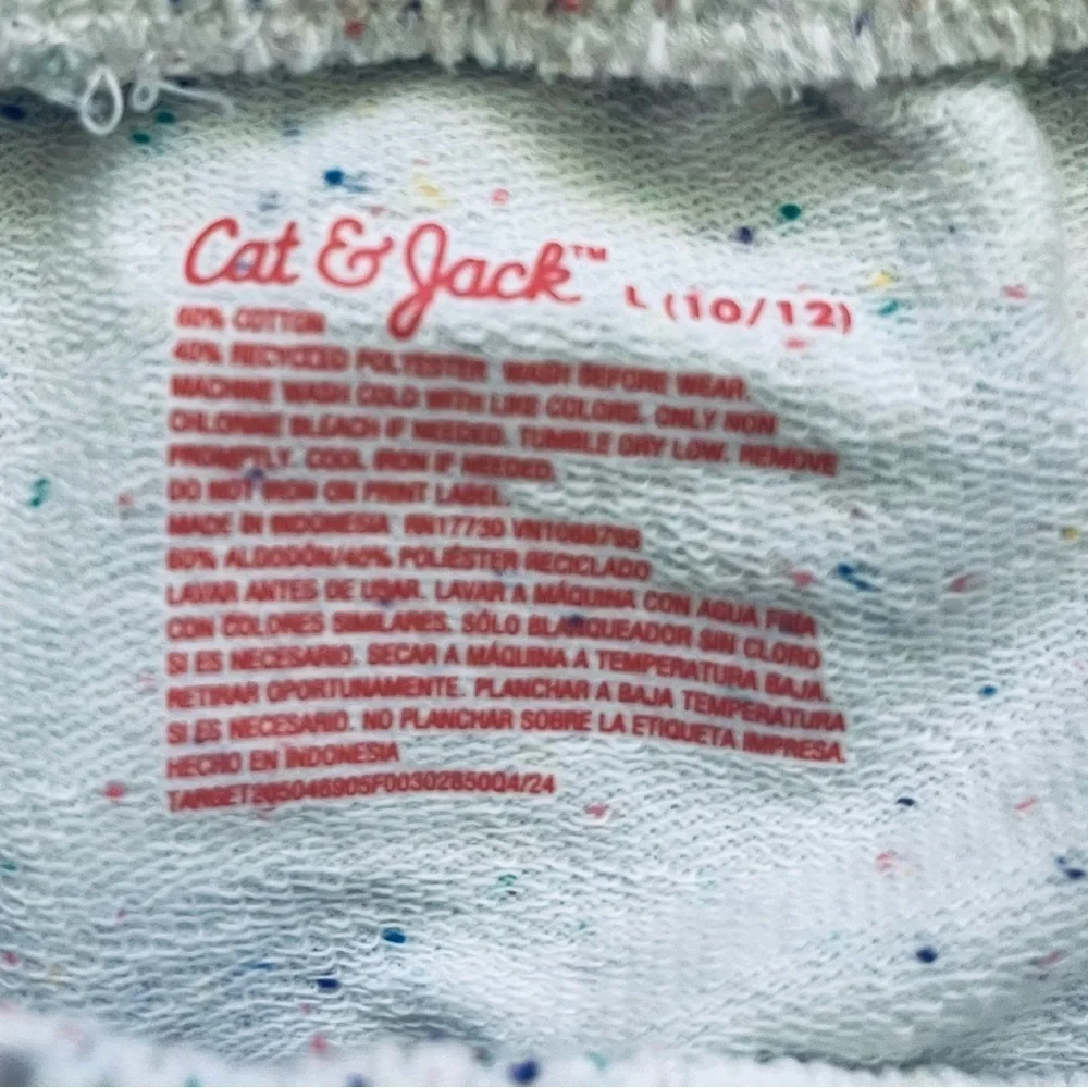 Cat & Jack casual white speckled confetti Girls shorts L (10-12) elastic waist
